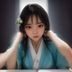 欧美音乐编辑苏雅的照片，年轻女性配戴耳机，充满音乐热情的生活化场景